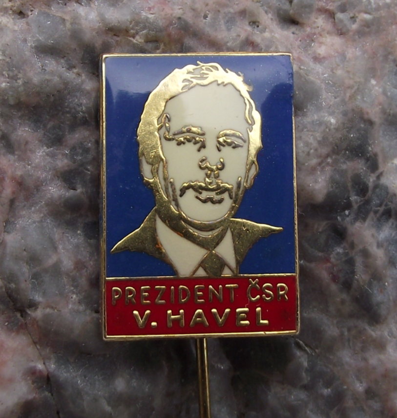 Vintage Vaclav Havel President CSR Civil Forum OF Democracy Pin Badge