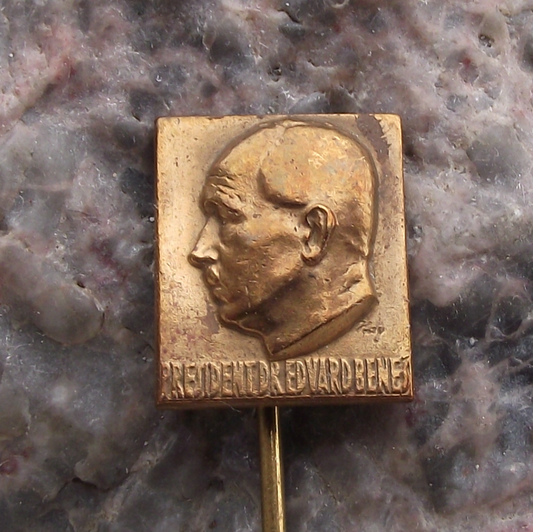 Vintage Dr Edvard Edward Benes WW2 Czech President Pin Badge