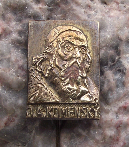 Vintage John Comenius Jan Amos Komensky Bishop Philosopher Pin Badge