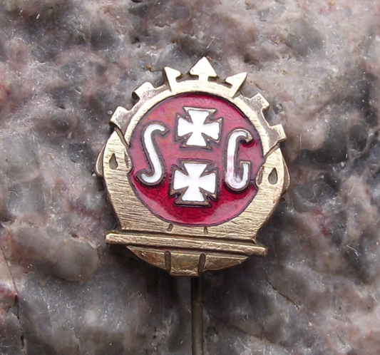 Vintage SG Gdansk Shipyard Poland Solidarity Smaller Trade Union Pin Badge