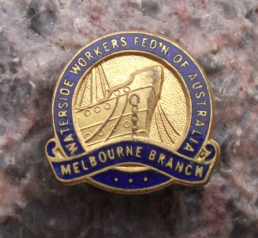 Vintage Waterside Workers Trade Union Australia Dockers Ship Buttonhole