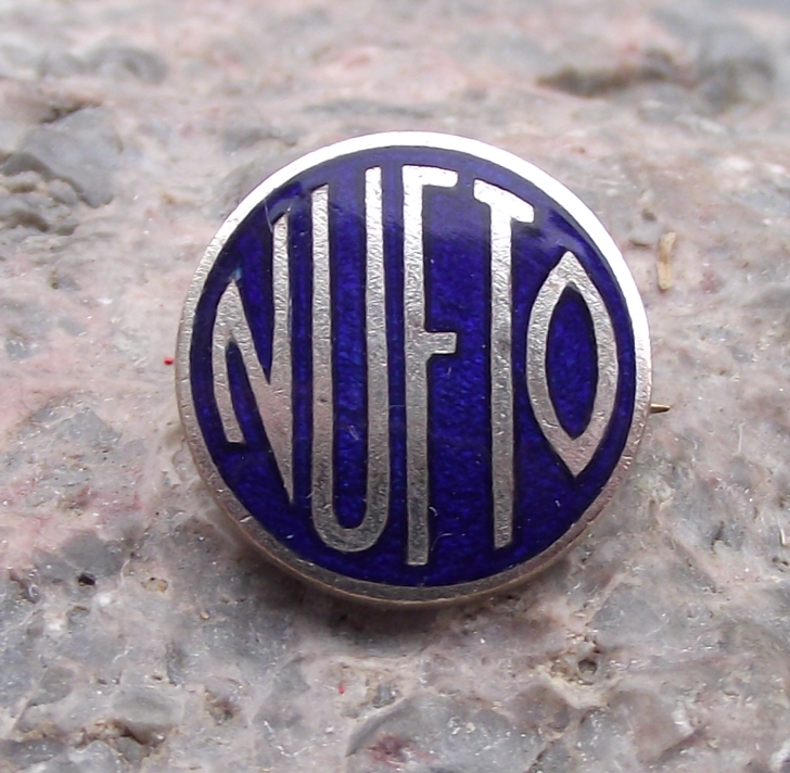 Vintage NUFTO National Union of Furniture Trade Operatives Pin Badge