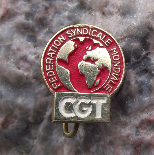 Vintage CGT General Confederation of Labour France Trade Union FSM Pin Badge