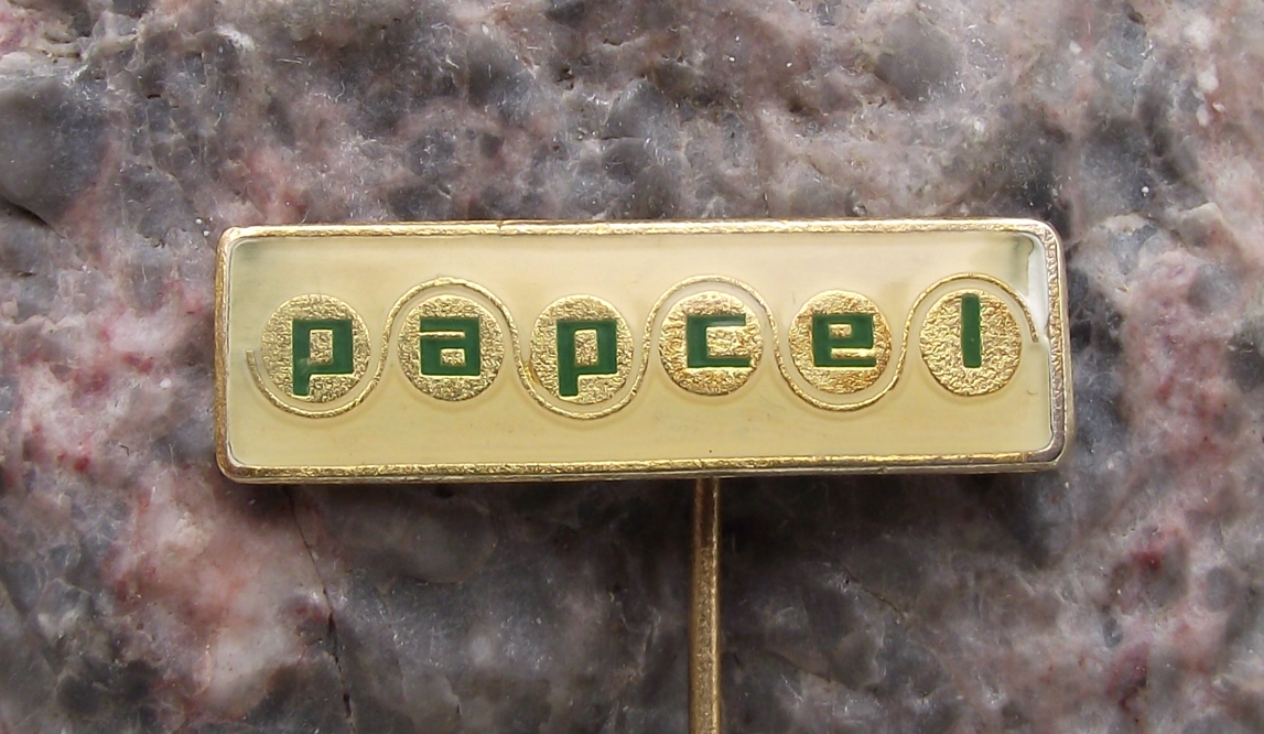 Vintage Papcel Czech Paper Mills Company Pin Badge