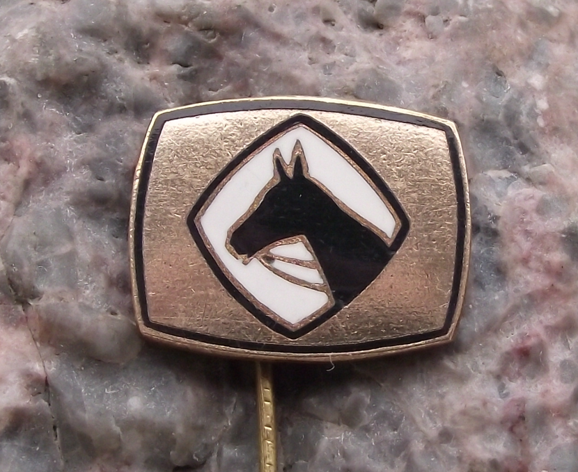 Vintage Black Horse Pony Head Equestrian Centre Pin Badge