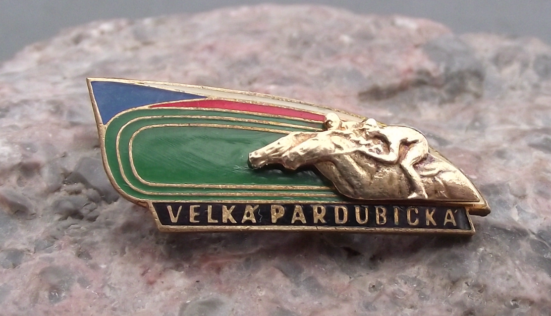 Vintage Velka Pardubice Czech Steeplechase Horse Racing Pin Badge