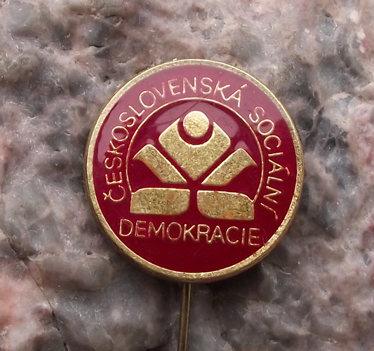 Vintage Czechoslovakia Social Democratic Party Logo Pin Badge