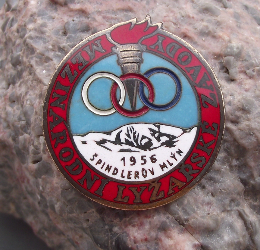 1956 International Skiing Competition Spindleruv Mlyn Czech Pin Badge