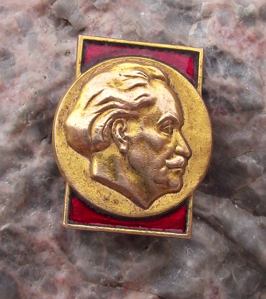 Vintage Head of Georgi Dimitrov Bulgaria Communist General Secretary Pin Badge