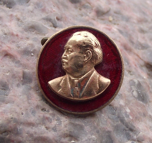 Vintage Georgi Dimitrov Bulgaria Communist Leader Prime Minister Pin Badge