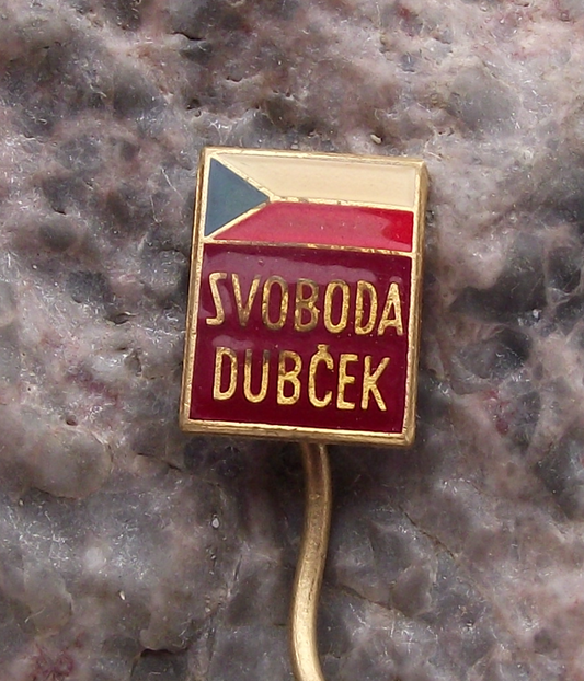 Vintage Freedom Dubcek Czechoslovakia Communist Election Pin Badge