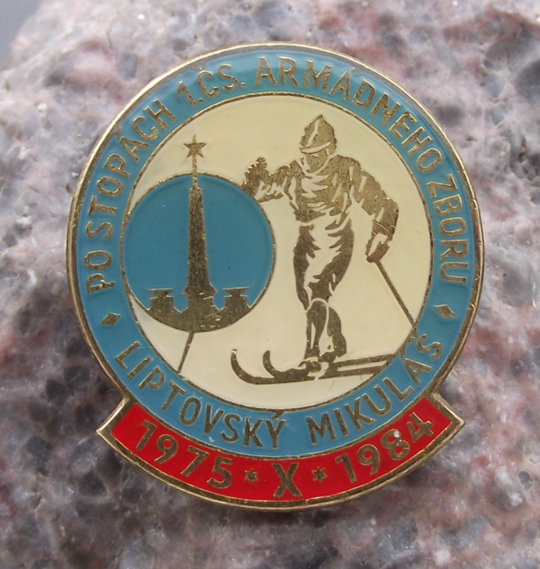 1984 Czech Army Winter Exercise Liptovsky Mikulas Military Pin Badge