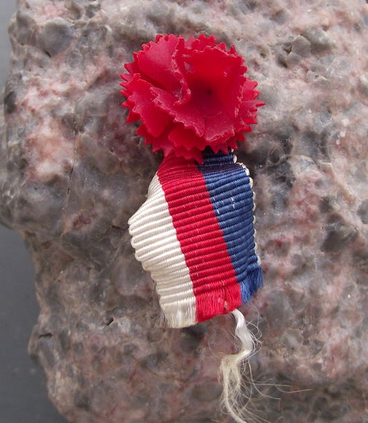 Vintage Socialist Socialism Czechoslovakia Red Carnation Pin Badge