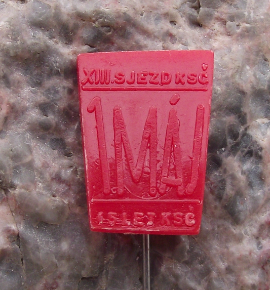 1966 KSC Czechoslovakia Communist Party 13th Congress May Day Pin Badge