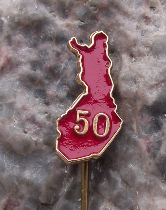 1967 Finnish Finland 50th Anniversary Country Outline Pin Badge