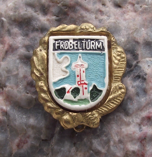 Vintage Germany Frobelturm Schwarzatal Region Tourist Pin Badge