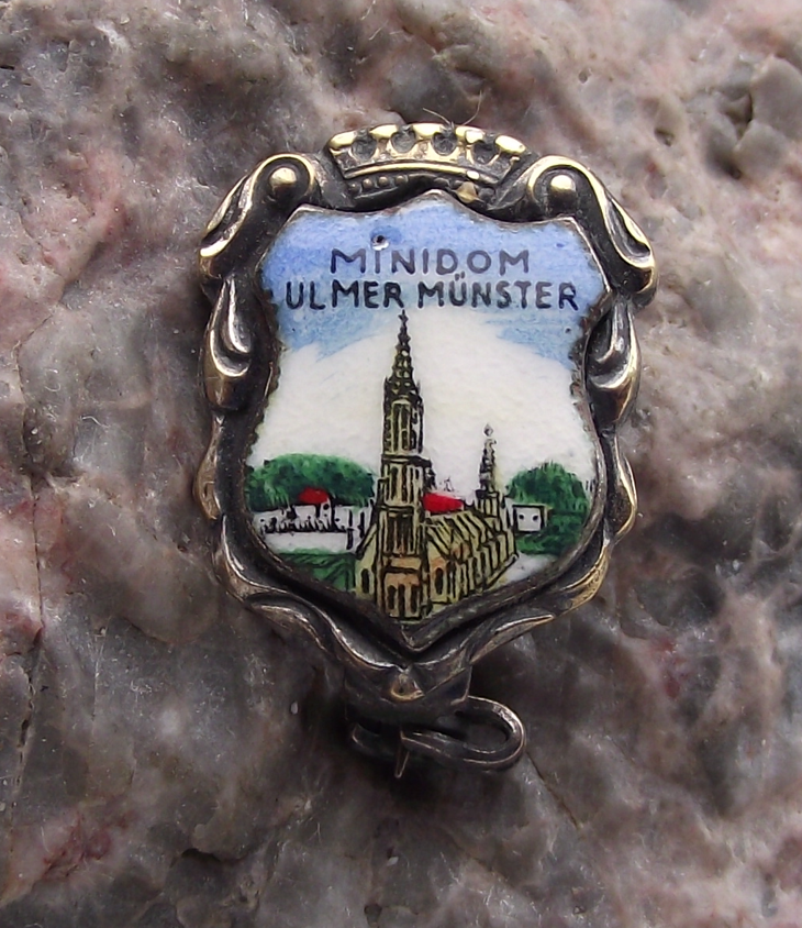 Vintage Germany Ulm Minster Lutheran Church Religious Tourist Pin Badge