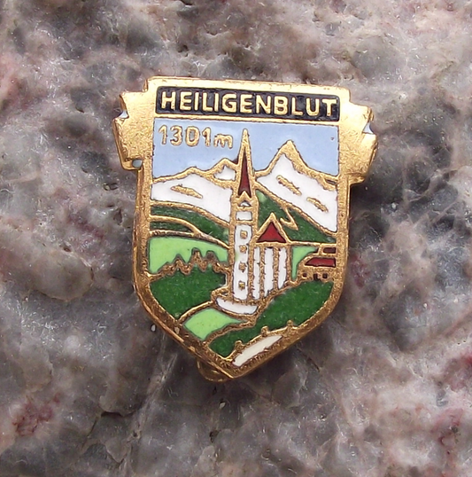 Vintage Heiligenblut 1301m Austrian Mountain Region Heraldic Crest Pin Badge