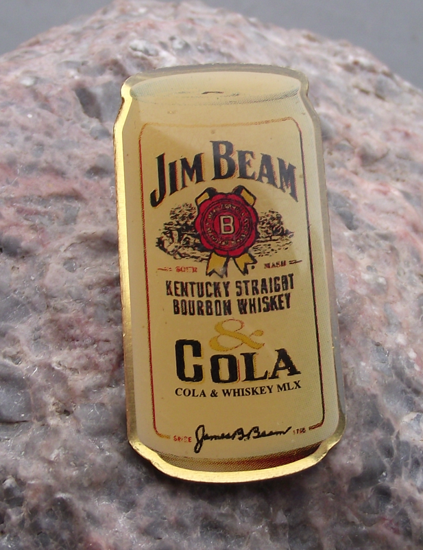 Jim Beam Kentucky Straight Bourbon Whiskey Cola Can Pin Badge