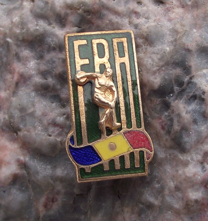 Vintage Romania FRA Athletics Federation Sports Discobolus Pin Badge