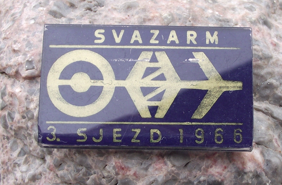 1966 Svazarm Czech Army Reserves III 3rd Military Conference Meeting Pin Badge