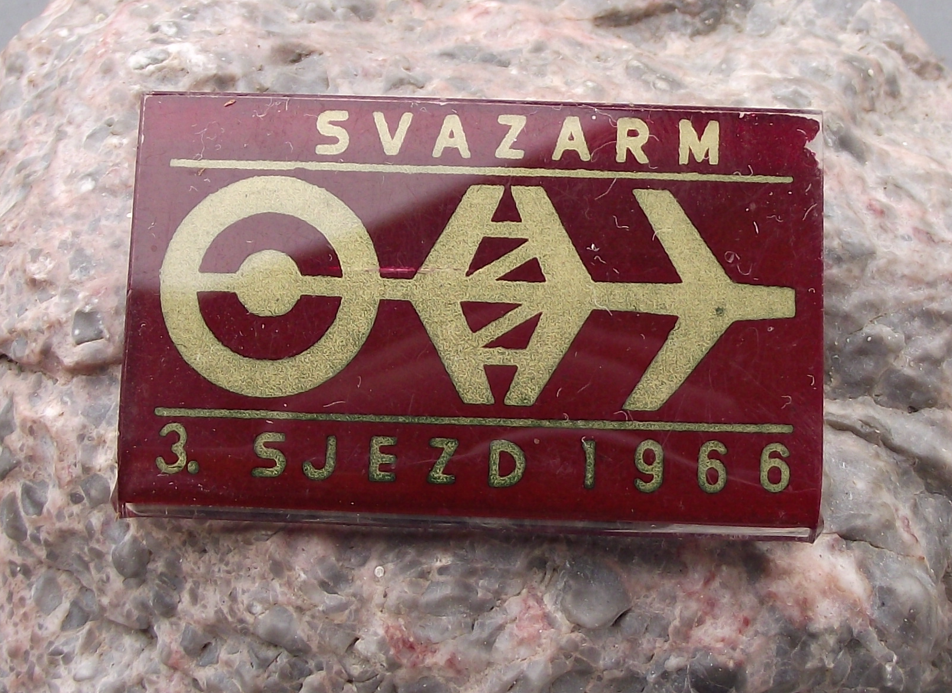 1966 Svazarm Czech Army Reserves III 3rd Military Conference Meeting Pin Badge