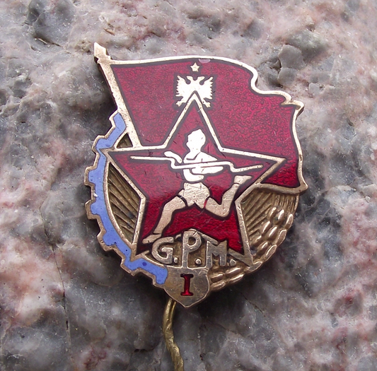 Vintage GPM Albania Ready for Work and Defence Youth Organisation Pin Badge