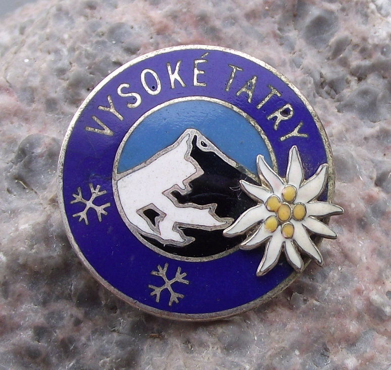 Vintage High Tatra Mountains Vysoke Tatry Edelweiss Flower Pin Badge