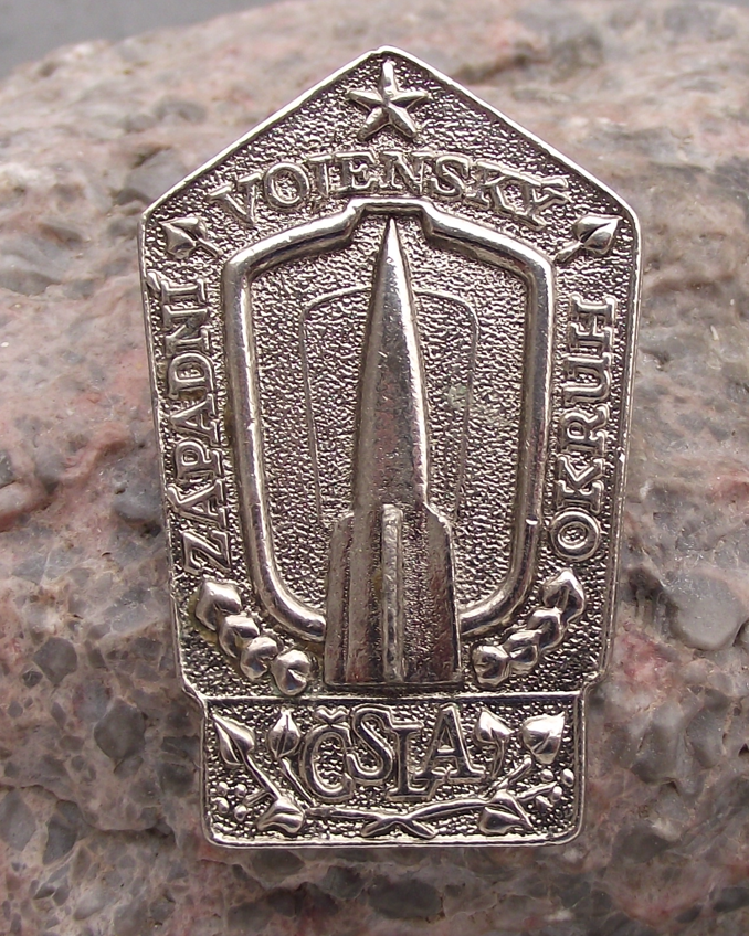 CSLA Czechoslovakia Peoples Army Military Western District Rocket Pin Badge