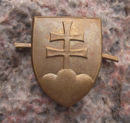 Slovakia Army ASR Hat Cap Insignia Double Cross Motif Badge