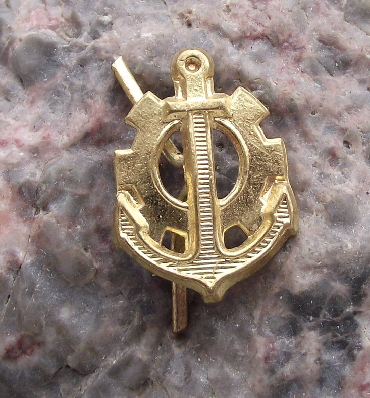 Czechoslovakia Army CSLA Uniform Engineers Division Cog Anchor Badge