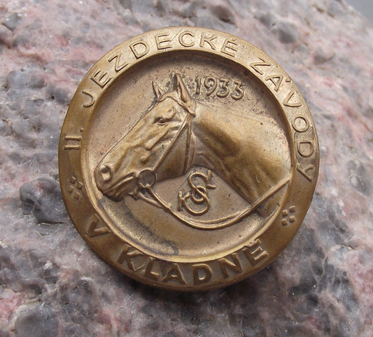 1933 Czechoslovakia Sokol Association Kladno Horse Riding Club Pin Badge