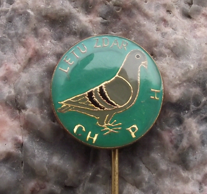 Vintage Czechoslovakia Homing Pigeon Breeders Association Bird Pin Badge