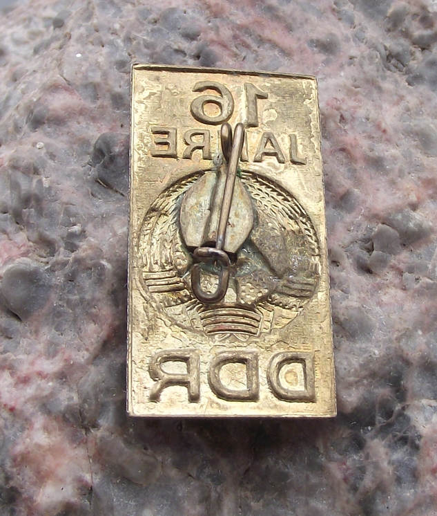 1966 German DDR GDR 16th Anniversary East Germany Pin Badge