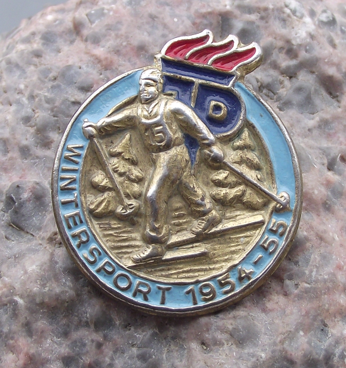 1954 Thalmann Pioneer Organisation Youth Wintersport Skiing Award Pin Badge