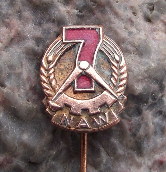 Vintage NAW Nationales Aufbauwerk East German Voluntary Work Pin Badge