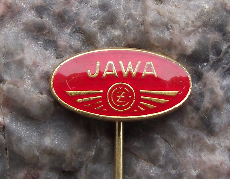 Vintage Coloured Jawa Motorbike Motorcycles CZ Logo Pin Badge
