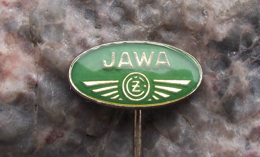 Vintage Coloured Jawa Motorbike Motorcycles CZ Logo Pin Badge