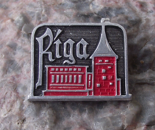 Vintage Latvia Riga Powder Tower Pin Badge