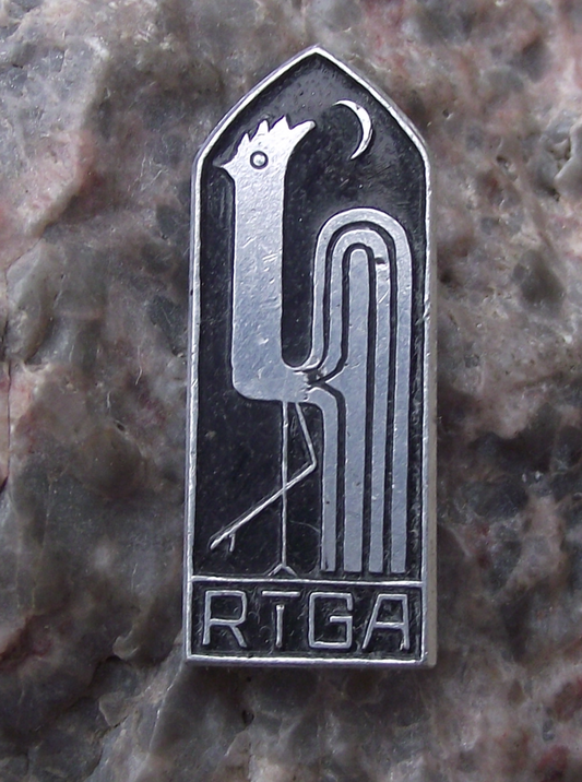 Vintage Riga Latvia Cockerel Rooster Weather Wind Vane Tourist Pin Badge