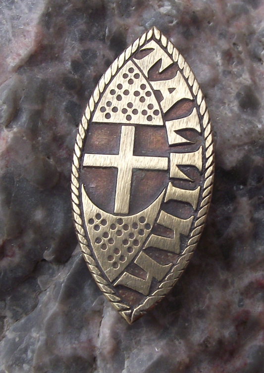 Vintage Estonia Tallinn City Holy Cross Church Window Pin Badge