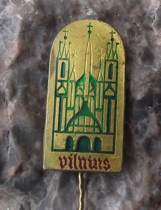 Vintage Lithuania Vilnius Lithuanian Capital City Church of St. Anne Pin Badge