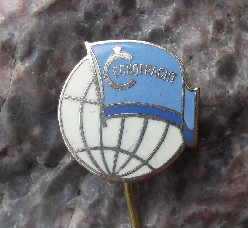 Vintage Czechoslovakia Oceanic Cargo Shipping Cechofracht Maritime Ship Flag