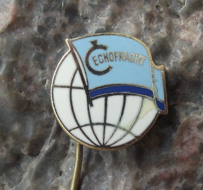 Vintage Czechoslovakia Oceanic Cargo Shipping Cechofracht Maritime Ship Flag