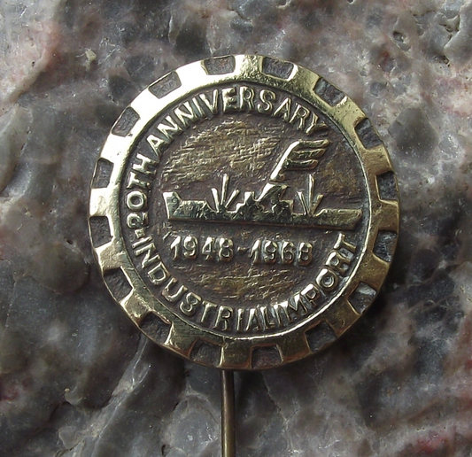 1968 Bulgaria Industrial Export Post World War 2 Supply Ship Pin Badge