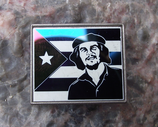 Vintage Cuba National Flag Che Guevara Cuban Revolution Mirror Pin Badge