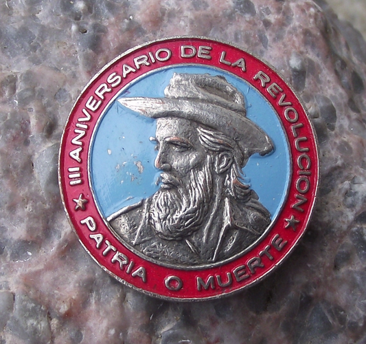 1962 Cuba Revolution Camilo Cienfuegos Soldier Pin Badge