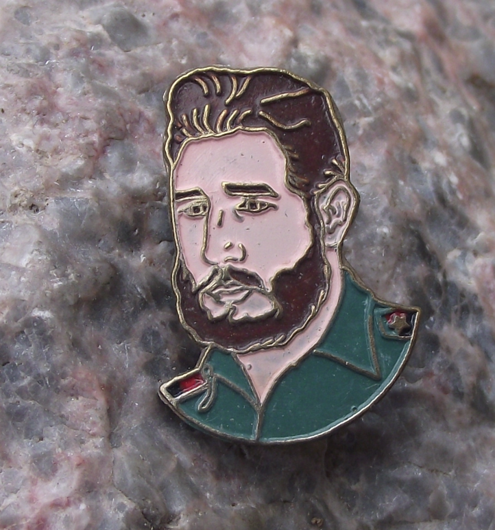 Vintage Image of Fidel Castro Cuban Revolutionary and President Pin Badge