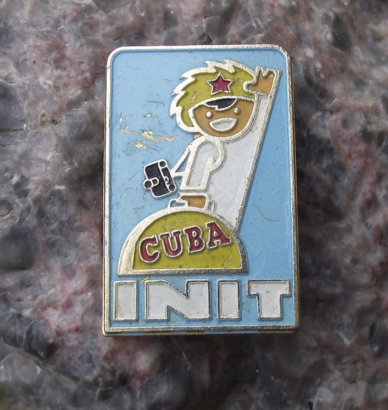 Vintage Cuba Department National Tourism Cuban Revolution INIT Pin Badge