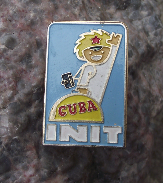 Vintage Cuba Department National Tourism Cuban Revolution INIT Pin Badge